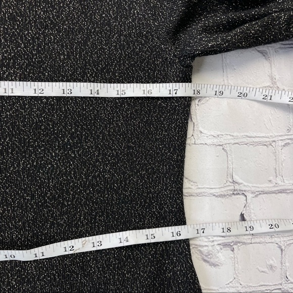 RSVP by Talbots Black Metallic Sparkle Midi Dress Wool Blend Bell Sleeves Small - Picture 8 of 15